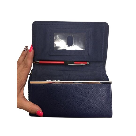 Women's ''Safe Keeper'' Navy Blue Wallet/Clutch - Picture 2 of 10